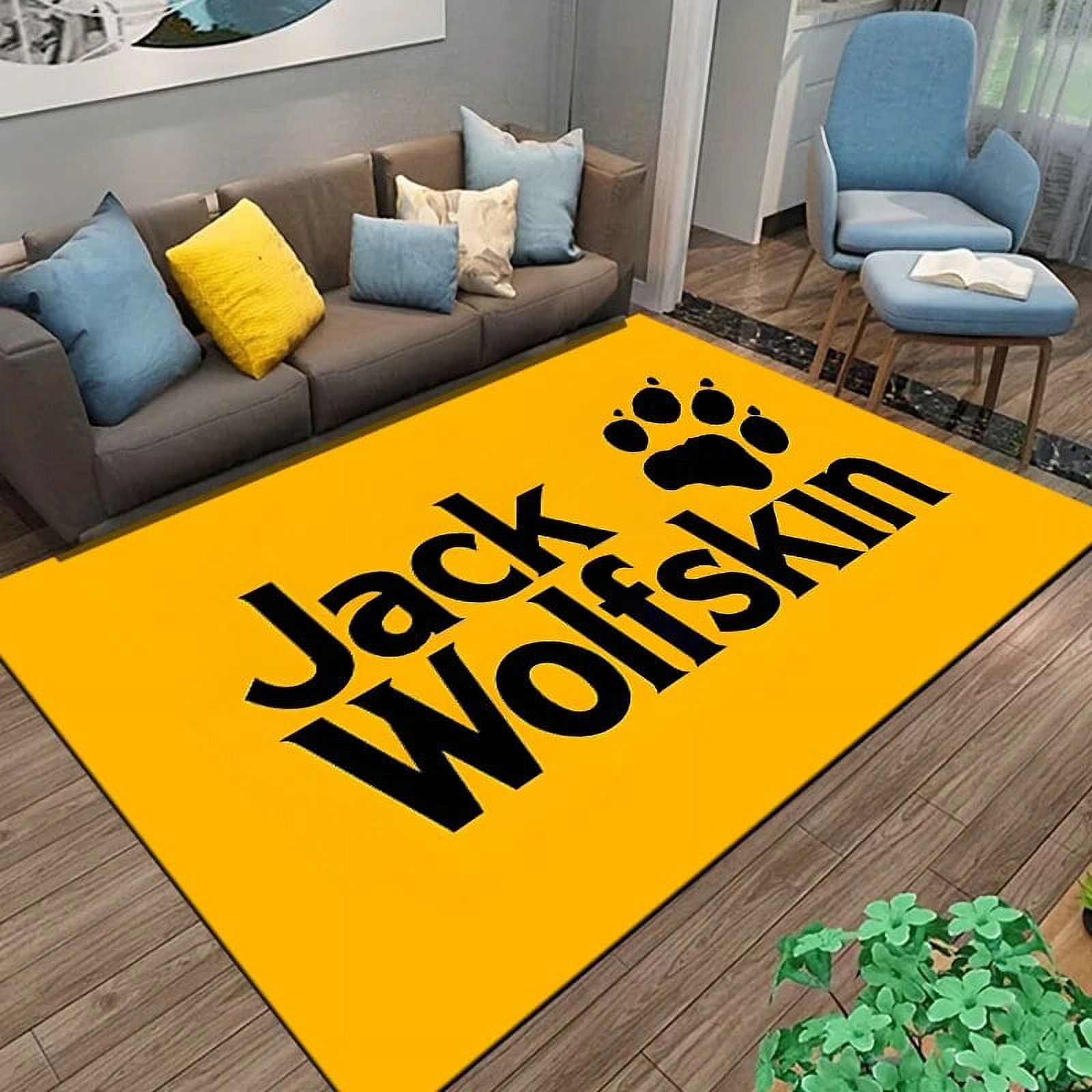 15 Sizes Fashion Jackw0Iffskin Logo Print Carpet Rug for Living Room