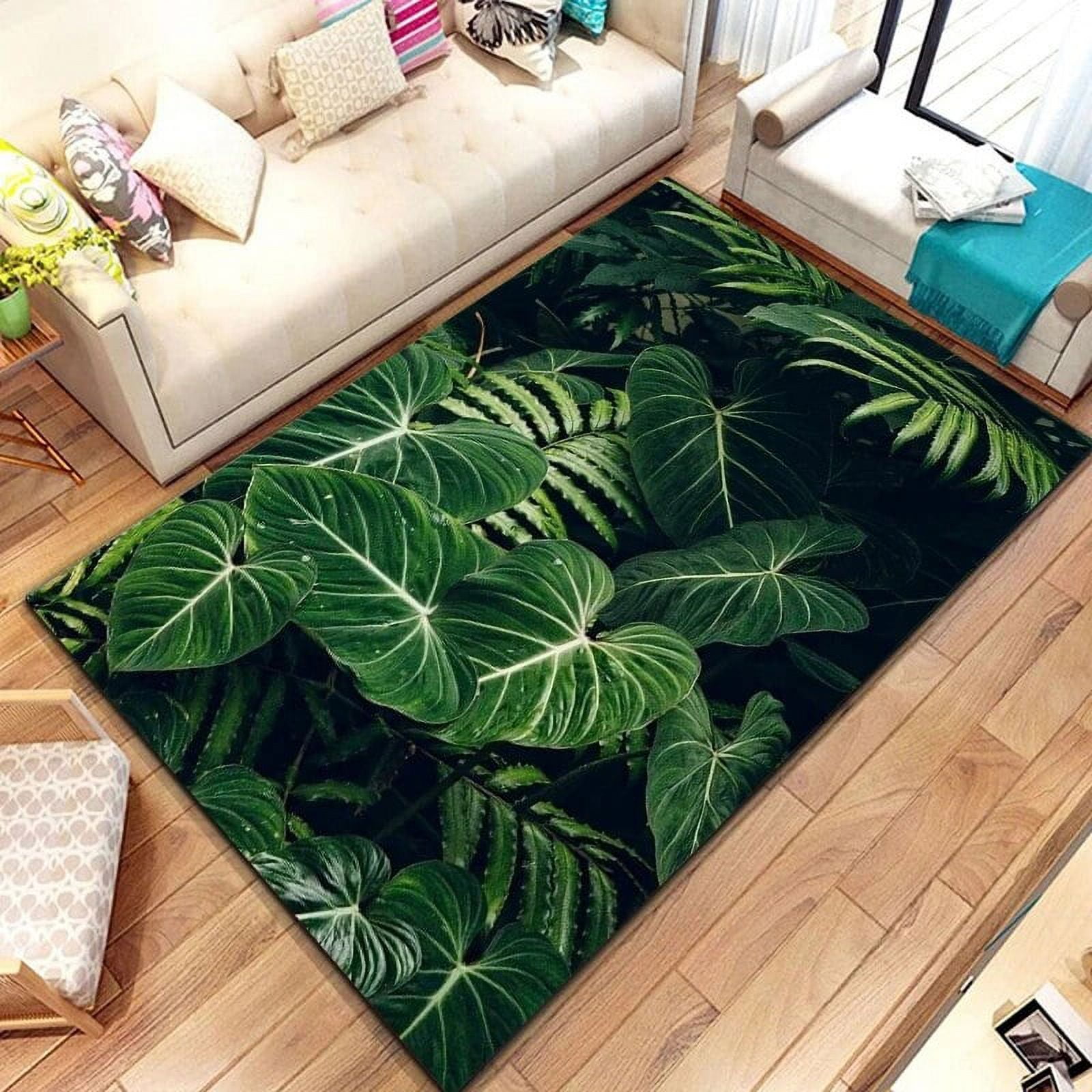 15 Sizes Tropical Leaf Pattern Rug for Bedroom Living Room Carpet for ...