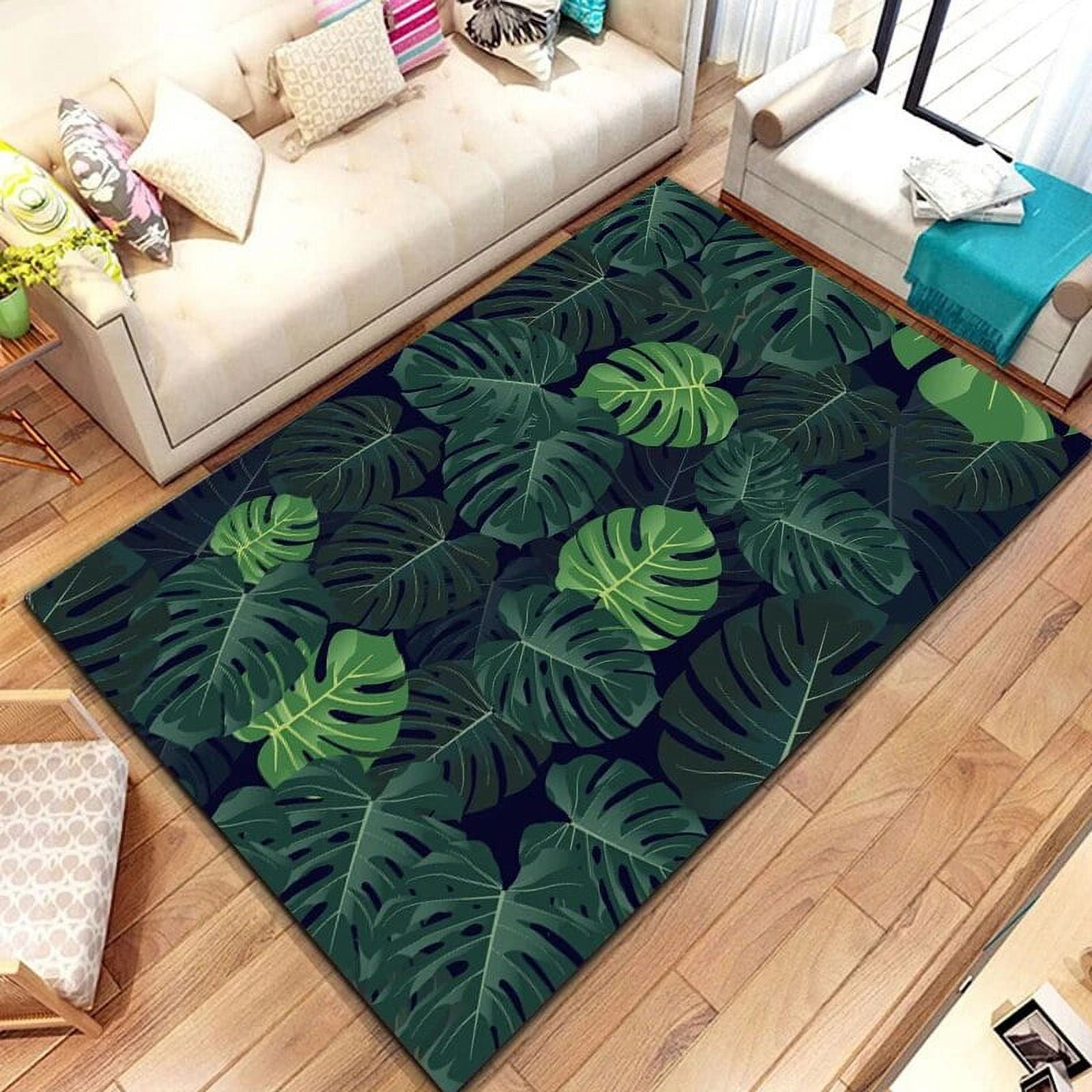 15 Sizes Tropical Leaf Pattern Rug for Bedroom Living Room Carpet for ...