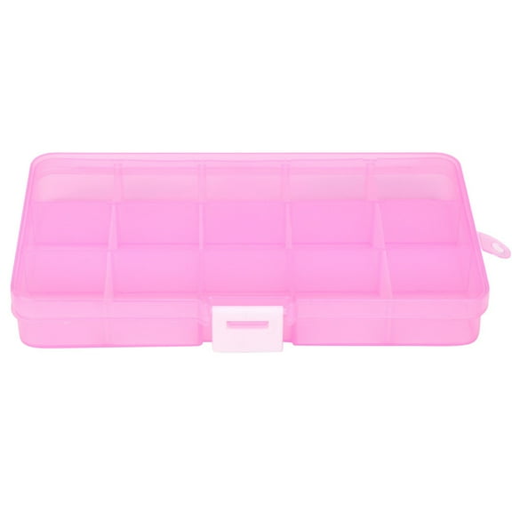 15-Slot Adjustable Jewelry Organizer Box - Plastic Storage Case for Earrings, Rings, Beads, And Crafts, Portable Travel Jewelry Holder, Gift for Women And Collectorsciozy