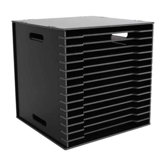 15-Slot File Storage Organizer, Black PVC Desktop Document Rack, Vertical Paper Organizer for Office Classroom