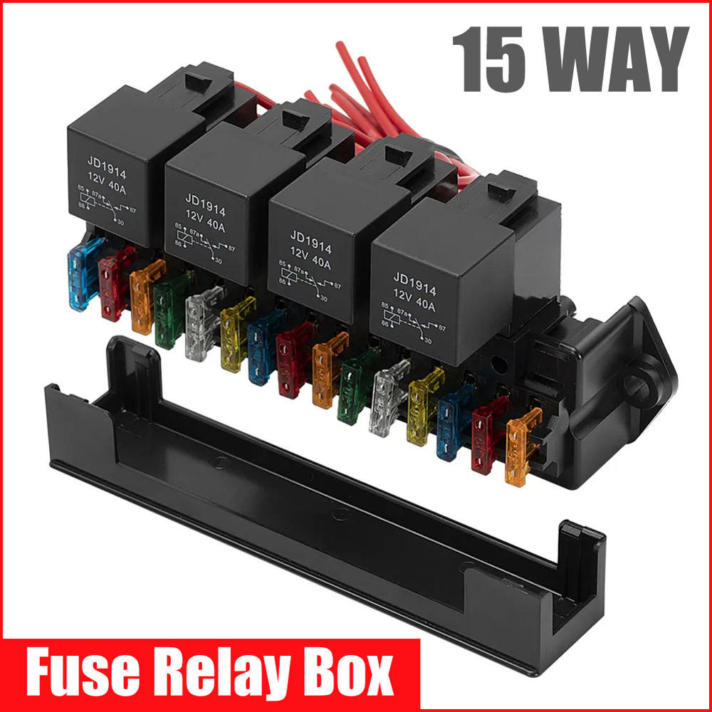 15 Slot Fuse Relay Box MultiCircuit Assembly Control Fuse Holder with