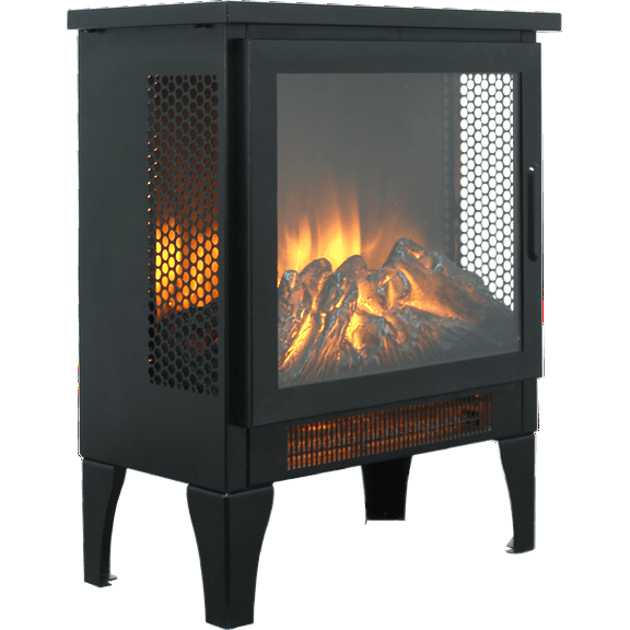 15" Small Fireplace Heater, 3D Flame Electric Infrared Quartz Fireplace Stove, Electric Fireplace Stove Heater with Overheat Protection for Safety