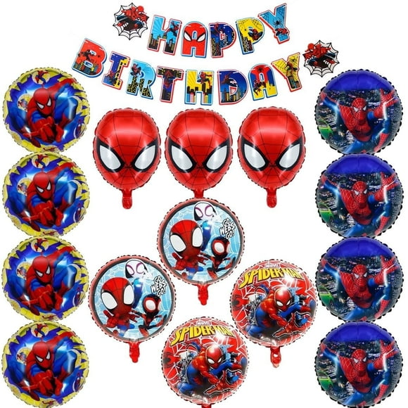 15 Pcs Spider-Man Balloons Birthday Party Set Decoration