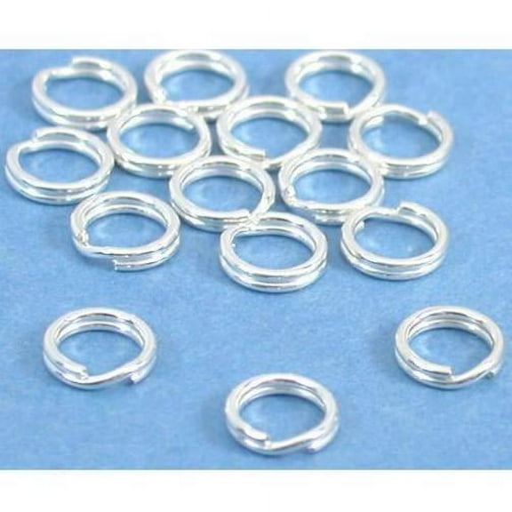 15 Split Rings Sterling Silver Charm Parts 6mm