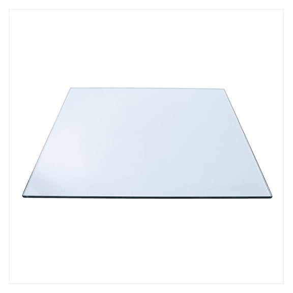 15" Square Clear Glass Table Top 3/8" Thick with Flat Polished Edge and Touch Corners
