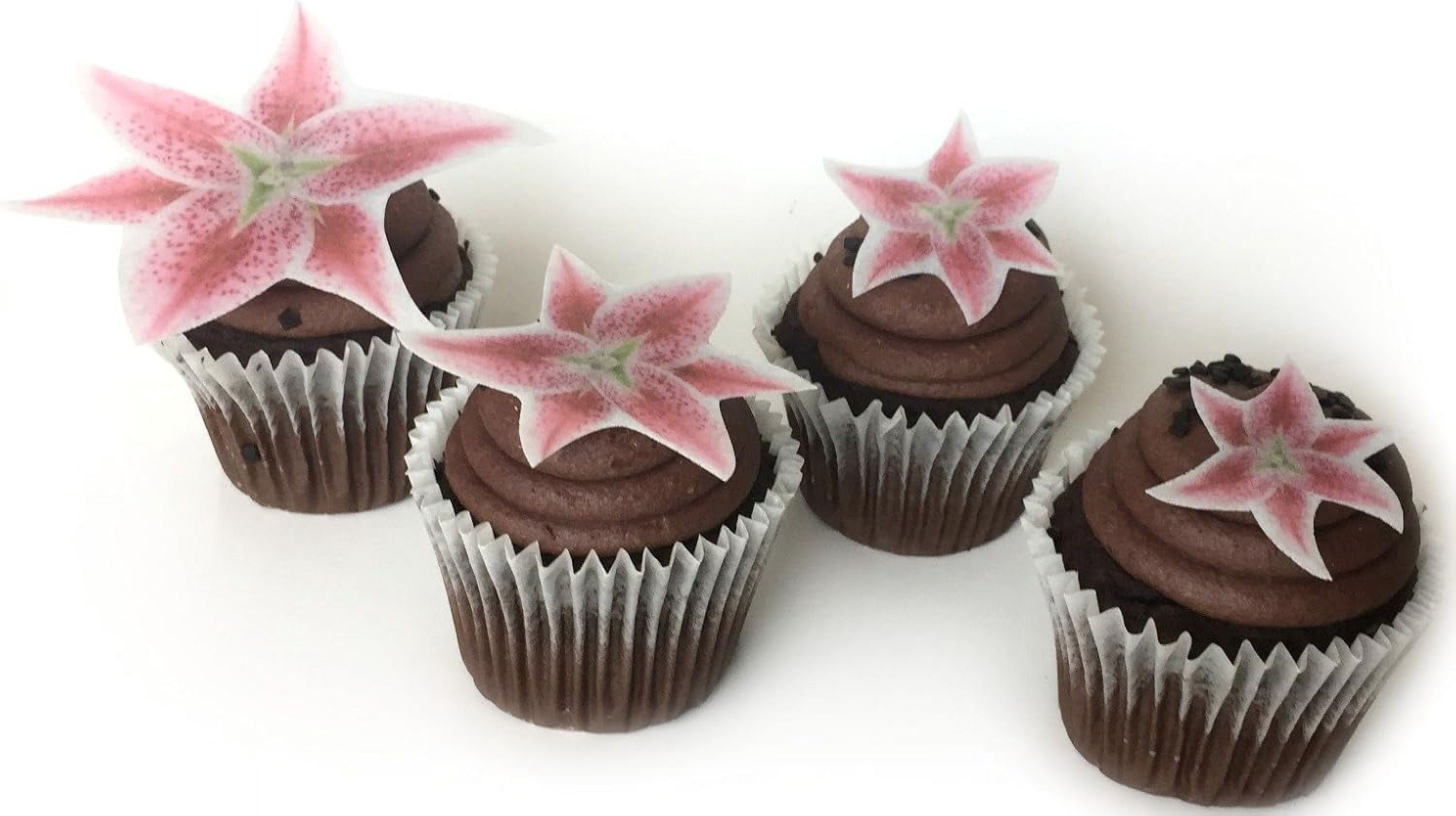 15 Lily Flower Flat Edible Wafer Paper Flowers Small Medium Large Set 1 ...