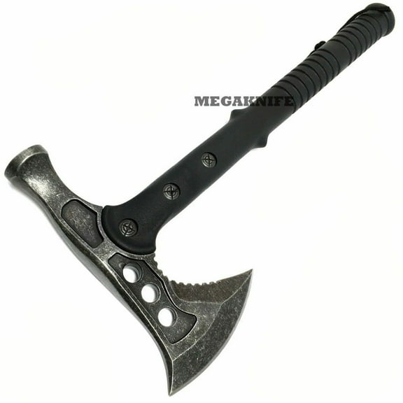 15" Stonewash Hunting TOMAHAWK Axe HATCHET w Sheath Outdoor Camping Hunting Knife