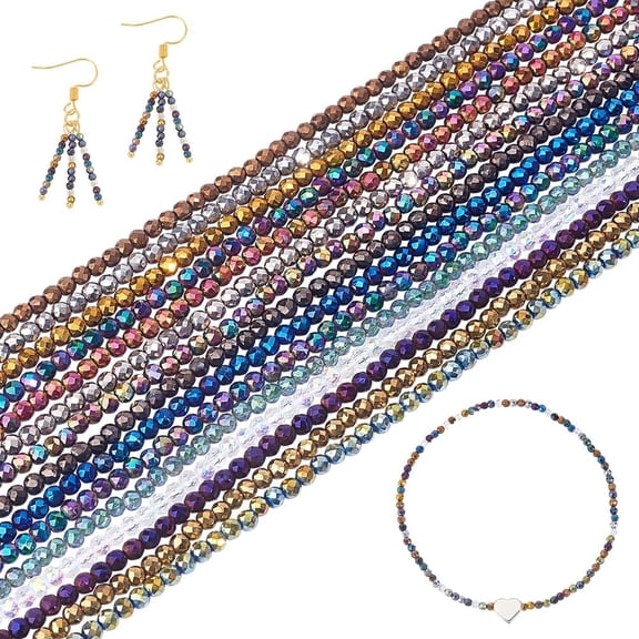 15 Strand 2mm Faceted Glass Beads Rondelle Beads Strands Spacer Beads for DIY Jewelry Making Necklace Bracelet Earring Crafts Decoration About 3045pcs