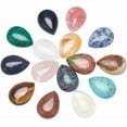 thumbnail image 1 of 15 Styles 25x18mm Gemstone Cabochons Oval Stone Gem Flatback Gemstones Beads Quartz Chakra Stones for Bracelet Necklace Earring Pendant Jewelry DIY Craft Making Colorful, 1 of 6