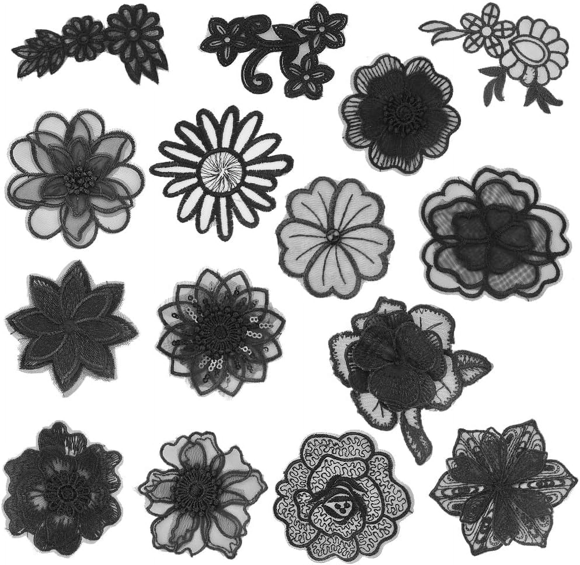 18Pcs Butterfly Lace Iron-On Patches - Double Layer Organza Applique For DIY Clothes, Wedding