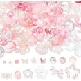 thumbnail image 1 of 15 Styles Pink Beads Charms 50g Acrylic Beads 50pcs Glass Pendants Flower Butterfly Beads Charms Loose Beads for Valentine Bracelets Necklaces Jewelry Making Christmas Breast Cancer DIY, 1 of 6