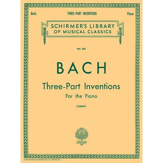 15 Three-Part Inventions : Schirmer Library of Classics Volume 851 Piano Solo (Paperback)