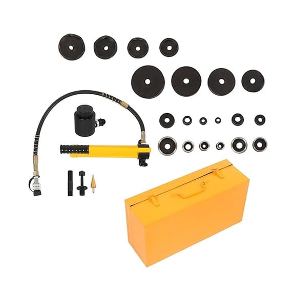 15 Ton Hydraulic Knockout Punch Kit Professional Heavy Duty Punch Driver Tool 1/2 to 4 Inch Electrical Conduit Hole Cutter Set with 10 Dies for Metal Electrical Panels