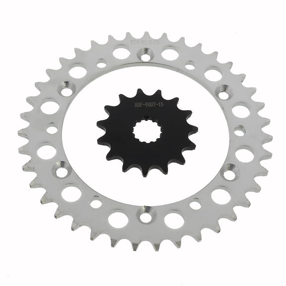 15 Tooth Front and 39 Tooth Rear Silver Sprocket fits 1999 - 2008 Kawasaki KX250