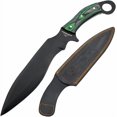 thumbnail image 1 of 15" Two Tone Frost Wood Kukri Black Hunting Knife with Leather Sheath, 1 of 5