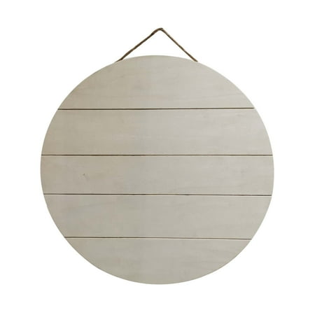 15" Unfinished Wood Slats Round Plaque by Make Market