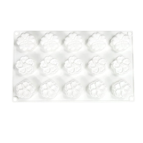 15 Unit Flower Cake Cast Recyclable Silicone For Baking Handicrafts Heatproof Dishwasher Safe Quick Demolding