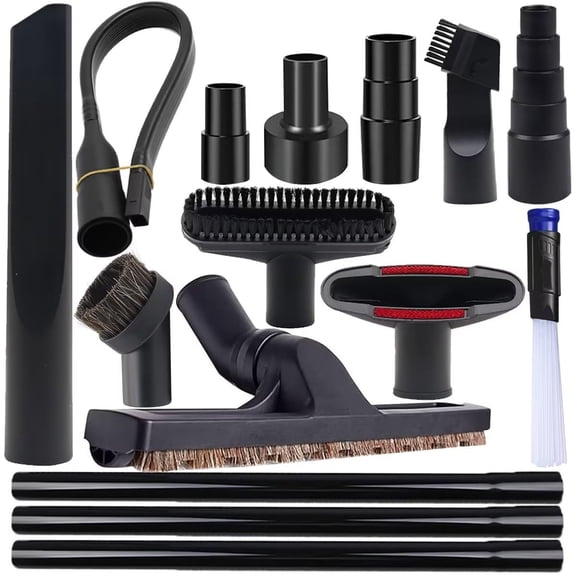 15 Universal Vacuum Cleaner Attachments Kit with Adapters and Extension Wands