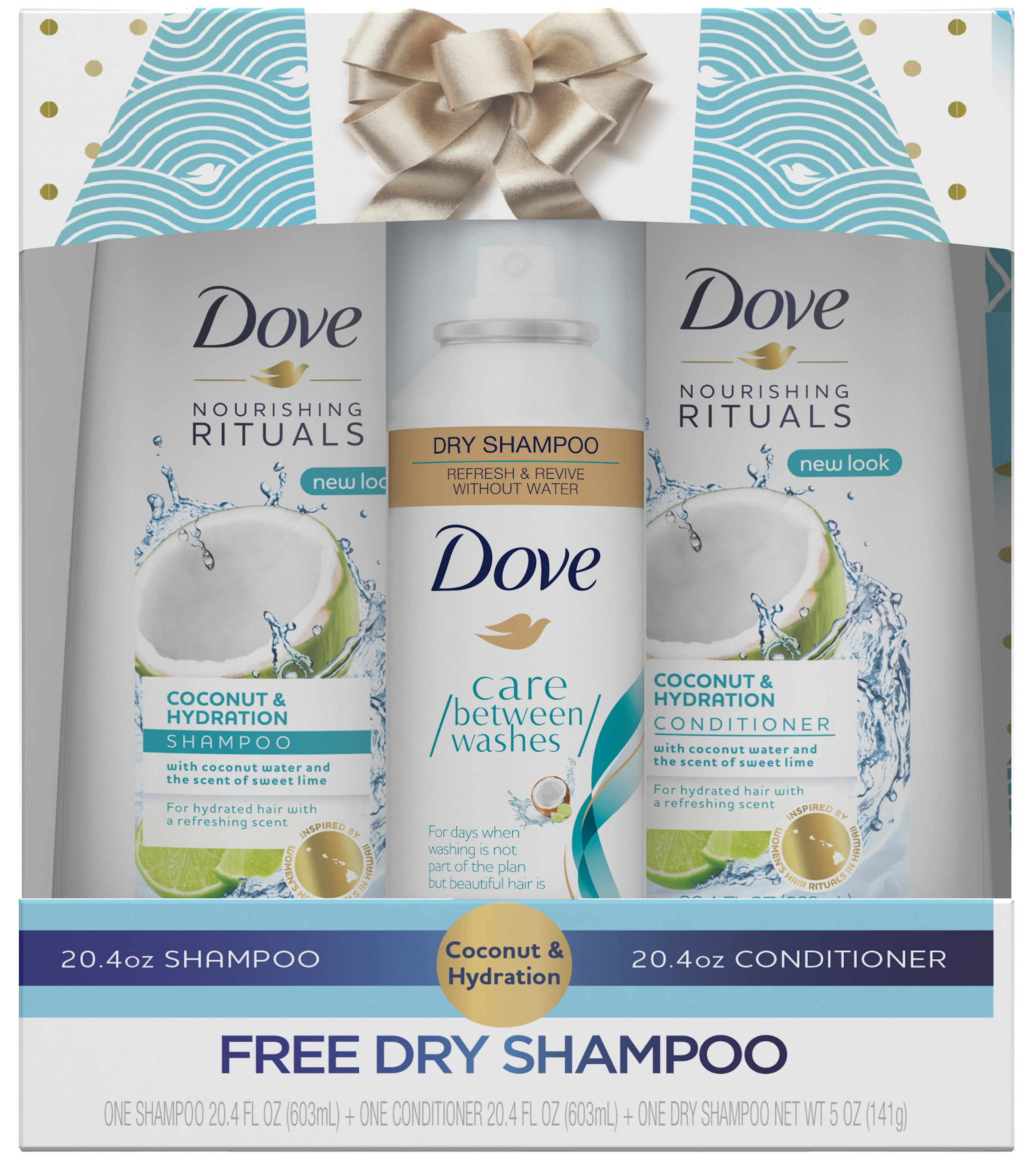 (15 Value) Dove Coconut and Hydration 3Piece Holiday Set with