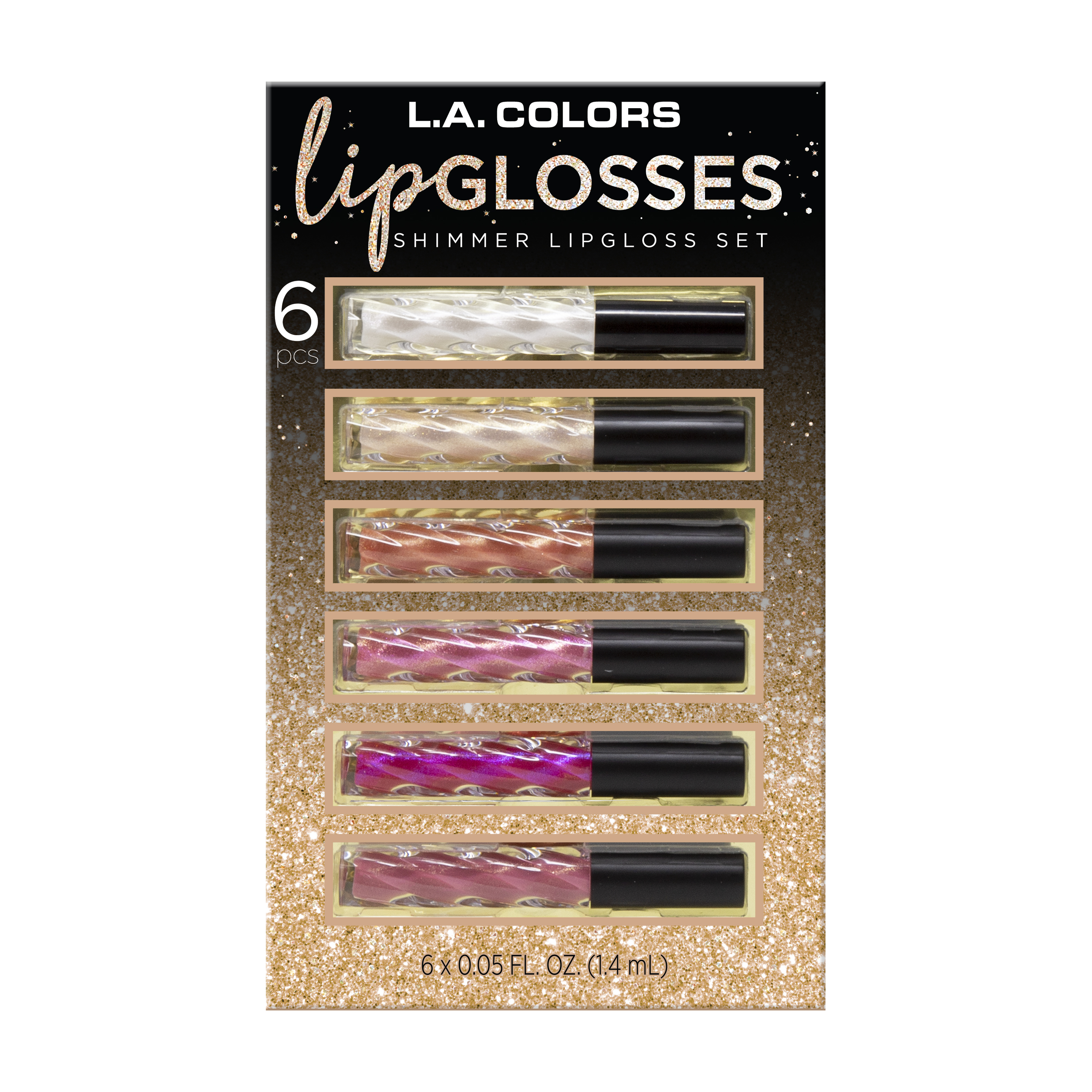 ($15 Value) L.A. Colors Shimmer Gift Set Lip Glosses, Shimmer Finish, 6 Piece - image 1 of 7