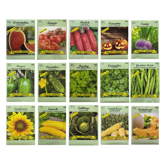 15 Variety Heirloom Vegetable & Fruit Seed Variety Pack for Planting Watermelon, Tomato, Radish, Pepper, Cucumber, and More! Garden Starter Kit for Outdoor, Raised Bed & Home Gardening