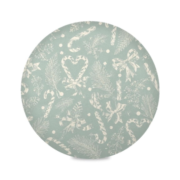 15" Vintage Sketch Candy Printed Round Placemats Set of 1 Heat Resistant Table Mat for Kitchen for Party Deco