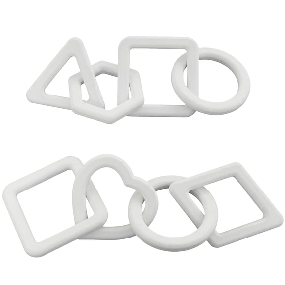 15"W, 2"H White Wood Chain Sculpture, by CosmoLiving by Cosmopolitan (2 Count)