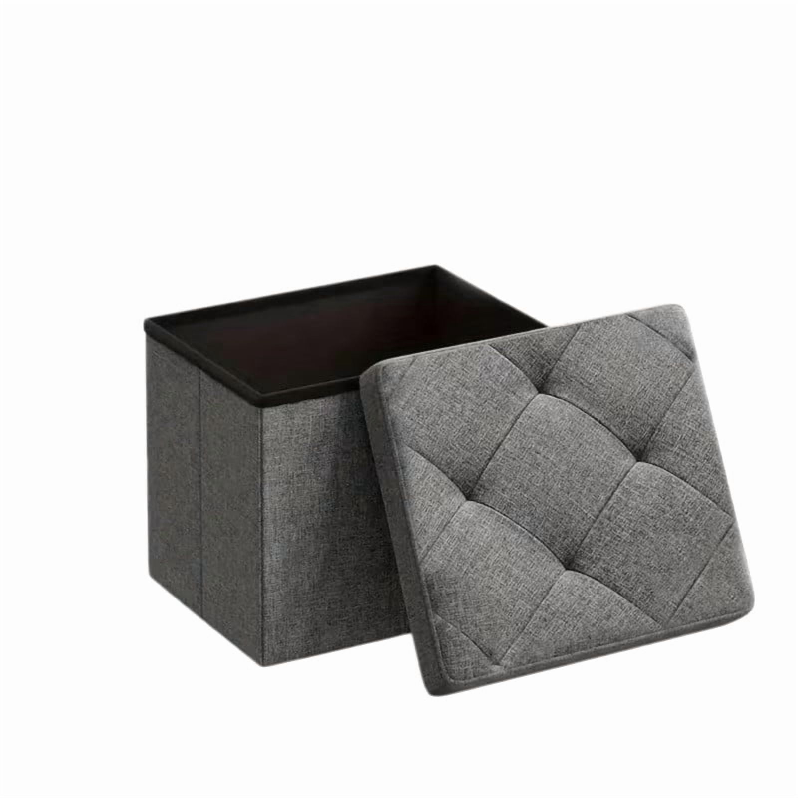 15'' W Storage Ottoman Bench, Folding Storage Bench Ottoman, for Bedroom, Living Room, and Utility Room
