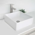 thumbnail image 1 of Stylish Vessel 15" White Porcelain Square Bathroom Sink P-222, 1 of 9