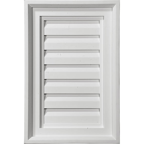 15"W x 13"H Rectangle Urethane Gable Vent Louver, Non-Functional