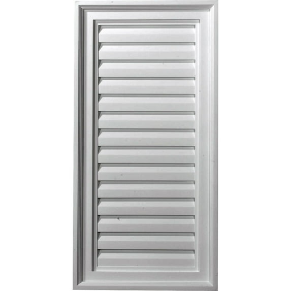 15"W x 28"H Rectangle Urethane Gable Vent Louver, Non-Functional
