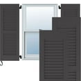 thumbnail image 1 of 15"W x 34"H Americraft Two Equal Louver Exterior Real Wood Shutters (Per Pair), Shadow Mountain, 1 of 10