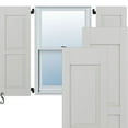 thumbnail image 1 of 15"W x 48"H Americraft Two Equal Raised Panel Exterior Real Wood Shutters (Per Pair), Hailstorm Gray, 1 of 10