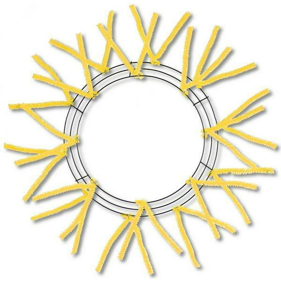 15"WIRE,25"OAD-PENCIL WORK WREATH X18 TIES, YELLOW XX750429