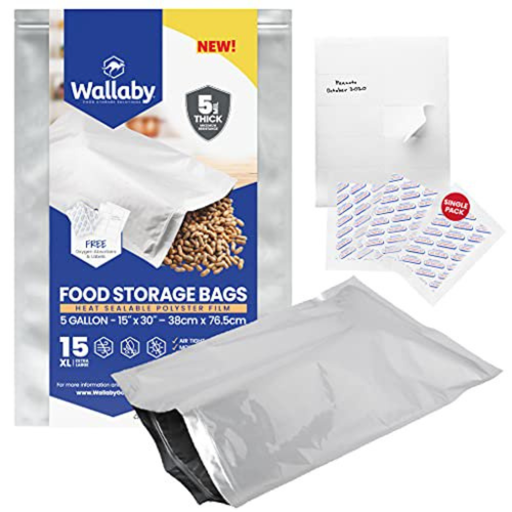 HRX 20pcs 5 GALLON Mylar Bags 10.5 Mil Mylar Bags for Food Storage with