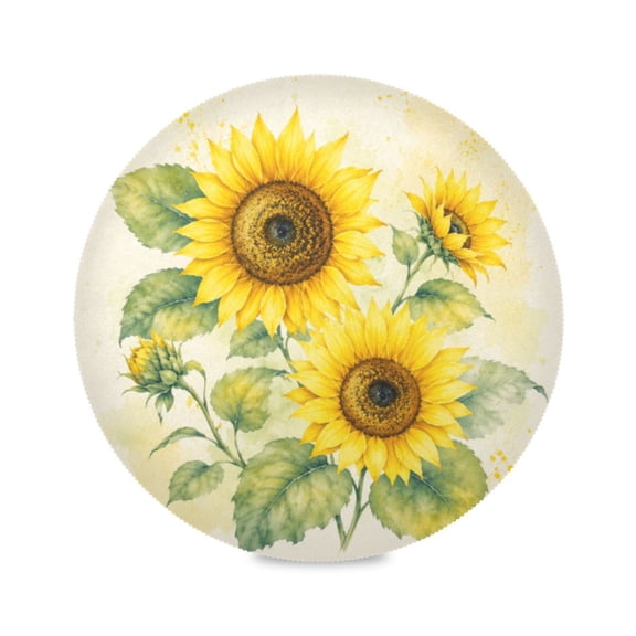 15" Water-sun Printed Round Placemats Set of 1 Heat Resistant Table Mat for Kitchen for Party Deco