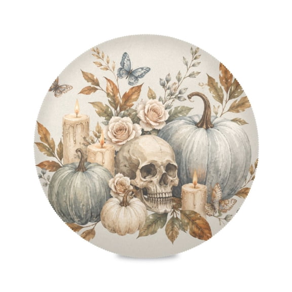 15" Watercolor Decor Printed Round Placemats Set of 1 Heat Resistant Table Mat for Kitchen for Party Deco