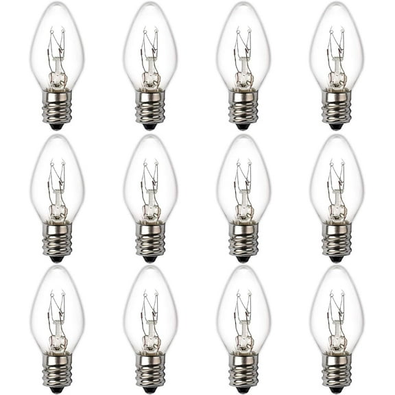 15 Watt Dimmable E12 Base Salt Lamp Bulbs - 12 Pack for Salt Lamps, Scentsy Warmers, and Candle Warmers