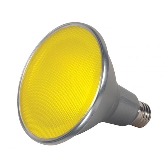 Satco S9484 - 15 watt PAR38 LED; Yellow; 40' beam spread; Medium base; 120 volts