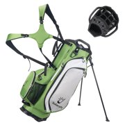 15-Way Golf Stand Bag with Full-Length Club Dividers for Men 8 Storage Pockets, Padded Dual Straps, Cooler Pocket, Carbon Fiber, Anti-Slip Base, Ball Holder, Waterproof, Rain Cover