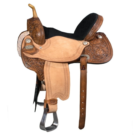 15 Western Horse Saddle American Leather Barrel Flex Tree Trail Hilason