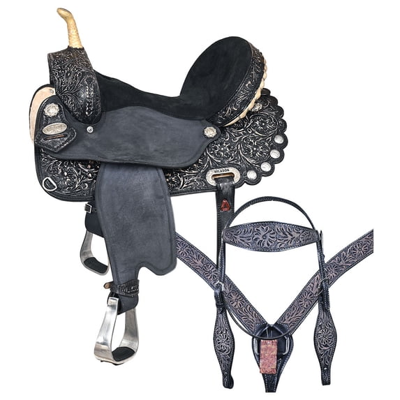 15 Western Horse Saddle American Leather Flex Trail Barrel Tack Hilason