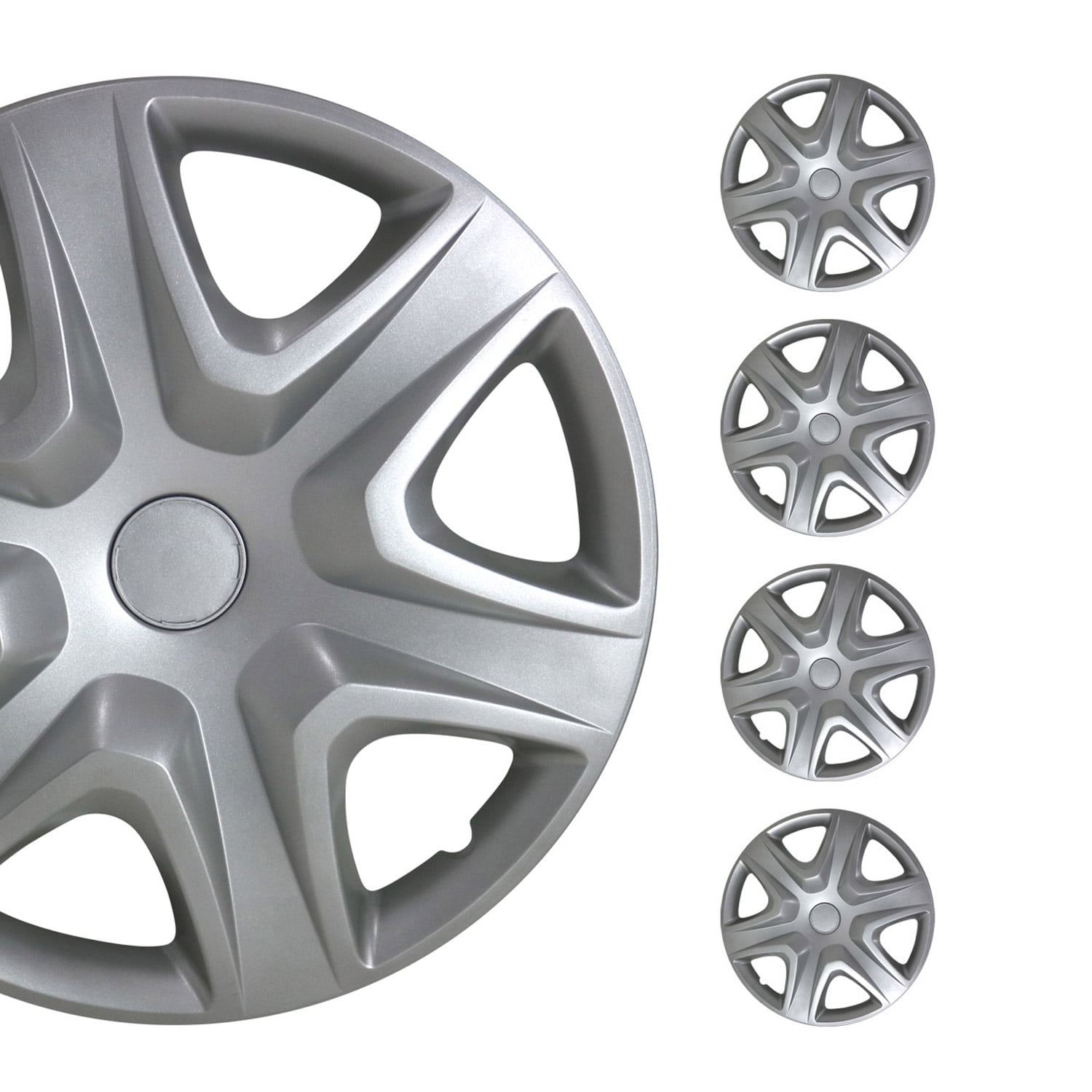 OMAC 15" 4x Wheel Covers Hubcaps for Hyundai Elantra Silver Gray
