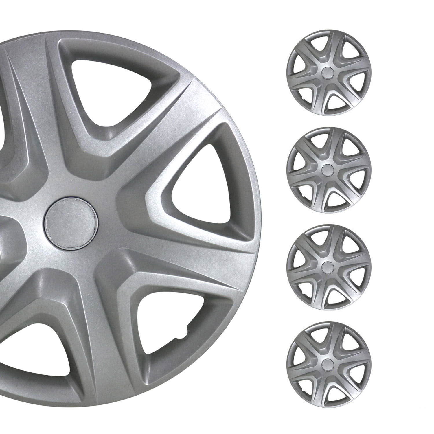15" Wheel Rim Cover Guard for Nissan Versa Hub Caps Snap On ABS Silver