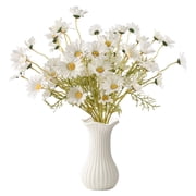 Hagao Artificial Daisy Flowers, 12 Pack, 21 inch White Silk Daisies with Stems for Home and Vase Decor