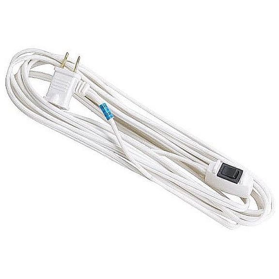 Southwire Indoor Light Duty Extension Cord - Remote Control Convenience for Home Devices - Vinyl Jacket with Polarized Plug - Safe Indoor Power Solution - 16 Gauge 2-Conductor - 15Ft - White