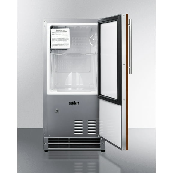 15" Wide 25 lb. Drain-Free Icemaker, ADA Compliant (Panel Not Included), RHD