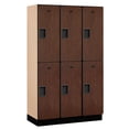 thumbnail image 1 of 15" Wide Double Tier Designer Wood Locker - 3 Wide - 6 Feet High - 18 Inches Deep - Mahogany, 1 of 4