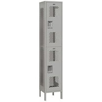 Salsbury Industries 82165GY-U 15 in. D Extra Wide Vented Metal Locker-Double Tier-1 Wide -Gray-Unassembled